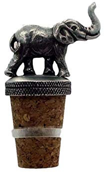Smartbadge® Lucky Elephant Crafted Pewter Bottle Stopper/Wine Saver+ 59mm Button Badge