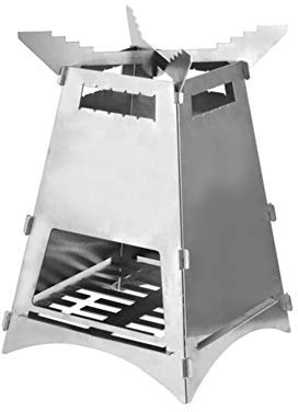 Chiatai Camping Herd, Mini Holzofen Feuerraum Klappgrill Rocket Camp Herde für das Kochen im Freien Rucksackwandern Kochen Picknick BBQ B.