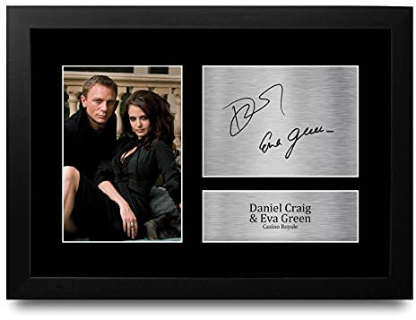 HWC Trading FR A4 Daniel Craig & Eva Green James Bond Casino Royal Geschenke Gedruckt, Signiert Autogramm Bild Für Film-Erinnerungsstücke-Fans - A4 Framed