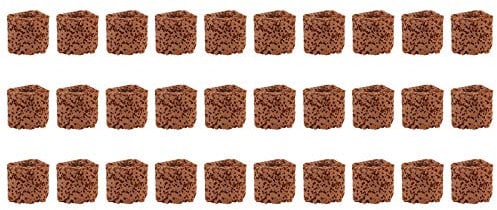 ULTECHNOVO Ceramic Aquarium Filter Ring, Water Plant Fixed Ring Plant Fixed Ring Pottery Gravity Ring Fish Tank Grass Ring (Dark Red) Pet Supplies 30pcs