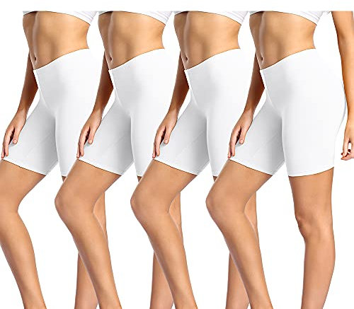 wirarpa Anti Frottement Cuisse Femme Short sous Robe Panty Coton Shorty Lot de 4 Blanc Taille XXL