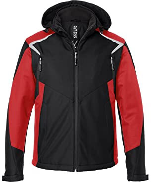 KÜBLER Workwear | KÜBLER BODYFORCE Winter Softshell Arbeitsjacke | schwarz/mittelrot | Größe 3XL