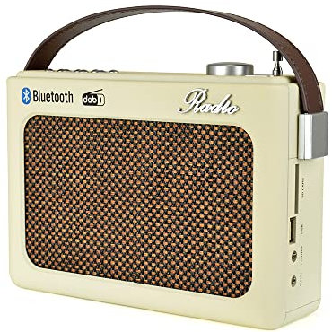LLOYTRON DAB/FM Portable Stereo Radio with MusicStream - MP3 Playback with USB and MicroSD Card - AUX Input - Headphone Socket - Digital LCD Display - Battery and Mains Powered - N5401CR-A - Cream