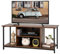 COSTWAY TV-Schrank für Fernseher bis 50 Zoll, TV-Lowboard mit verstellbarem Ablagen, offene Fächer, 2 Löchern für Kabel, Fernsehtisch Fernsehschrank für Wohnzimmer, Schlafzimmer