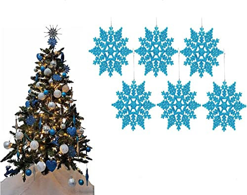 UKDeals Direct® Türkis Kollektion Weihnachtskugeln mit Tropfen, Baumschmuck, glitzernd, matt, 6 Stück