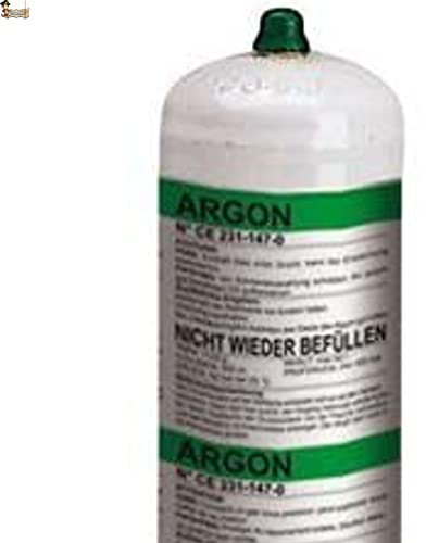 BricoLoco.com Botella gas argón puro para soldar soldadura TIG MIG. Bombona para soldador hilo o varilla. Botella desechable de 1 litro. (Argón puro)
