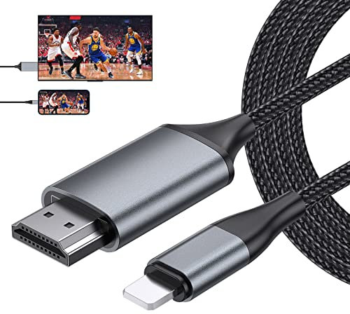 Câble HDMI pour iPhone/PAD/pod à tv/moniteur/projecteur, câble d'adaptateur vidéo HDMI numérique 4m 1080p, compatible avec tous les appareils OS,Phone14 13 12 11, plug and play