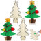 Patelai 4 Set Holz Weihnachtsbaum Bastelset für Kinder 3D Weihnachtsbaum zum Basteln Holz Tannenbaum Weihnachtsschmuck für Kinder Erwachsene DIY Weihnachten Tischdekoration