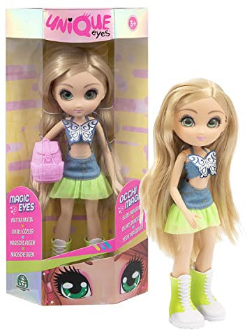 UNIQUE EYES, Puppe 25 cm, Kollektion Schmetterling, zufälliges Modell, mit Blick auf die Augen, mit Kleidung, Frühling, Sommer, Spielzeug für Kinder ab 3 Jahren, Giochi Presziosi, MYM44