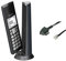 Panasonic KX-TGK210 DECT, Anruferkennung, Schwarz & goobay TAE Anschluß-Kabel (TAE-F Stecker auf Westernstecker), Schwarz, 3m