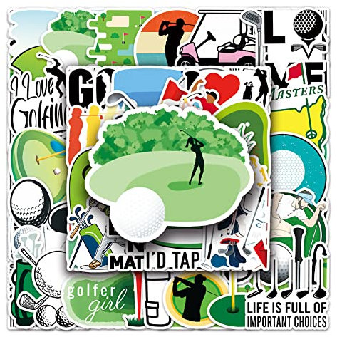 50 Stück Golf-Aufkleber, trendig, wasserdicht, Golf-Sport-Aufkleber für Laptop, Wasserflasche, Skateboard, Handy, Computer, Scrapbook, Motorrad, Auto, Fahrrad, Gepäck, Kinder, Erwachsene