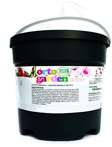Nutriplant SNOW, Concime fertilizzante minerale azotato a base di Azoto e Zolfo per la concimazione di fiori, prato, aiuole, piante da frutto, patate e altri ortaggi,a cessione progressiva 3kg (1)
