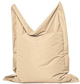 MB MILLINDABAG Rechteckig Sitzsack für Kinder Jugendliche und Erwachsene Beanbag Sitzen & Liegen Indoor & Outdoor Gaminggeignet & bereits gefüllt Sitzkissen (Beige, XL - 145 X 180 cm)