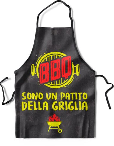 KAÏDENSÏ Grembiule Barbecue Uomo - Grembiule Grigliata BBQ - Gadget Divertente Cucina