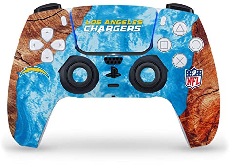 Head Case Designs Offizielle NFL Holz & Harze Los Angeles Chargers Vinyl Frontplatte Haut Gaming Aufkleber Abziehbild Abdeckung kompatibel mit Sony Playstation 5 PS5 DualSense Controller