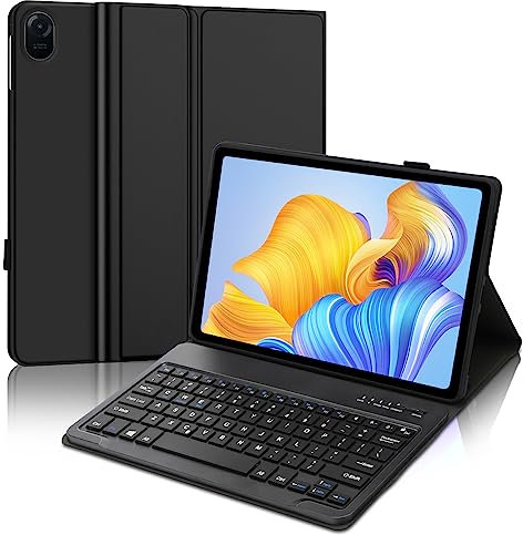 JADEMALL Keyboard Case for Honor Pad 8, Wireless Magnetic Detachable Bluetooth Keyboard(QWERTY Layout), Premium PU Leather Cover with Pencil holder for HONOR Pad 8 12-inch Wi-Fi Tablet, Black