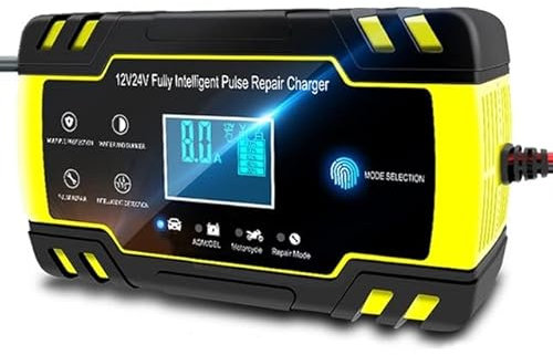 Carica Batteria Per Auto Caricabatteria for auto 12/24V 8A Touch Screen Riparazione impulsi Carica rapida Display digitale Caricabatteria Auto