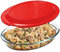 Petit Plat à Four en Verre avec Couvercle, 1.4L - Petit Plat à Lasagne pour le Four (PAS LE COUVERCLE), Oval, Récipient en Verre avec Couvercle en Plastique