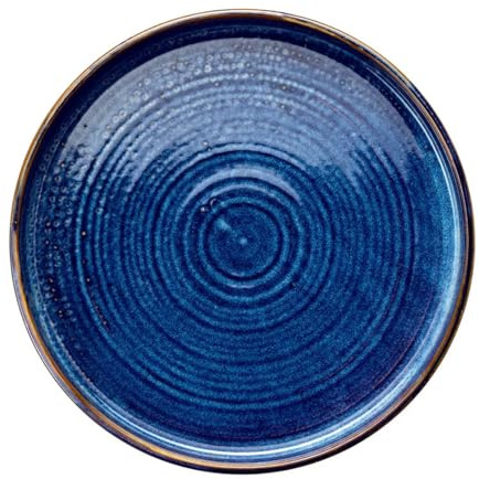 Verlo DEEP Blue Speiseteller 25 cm Flacher Teller Essteller Servierteller Deko Teller Dinnerteller aus hochwertigem Porzellan