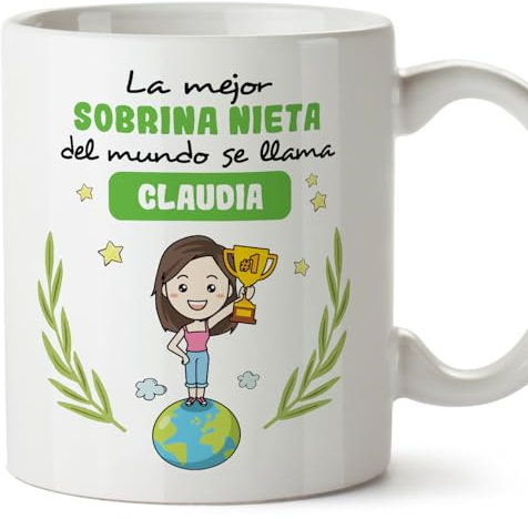 MUGFFINS Tazas Personalizadas para SOBRINA NIETA - En Español - Eres Mejor del Mundo - 11 oz / 330 ml - Regalo personalizable original y divertido