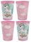 Golddunes 4pc Cups 260ml Cartoon Character Drinking Party Pack, Tumbler Re-Usable Plastic (Pink/White Unicorn)
