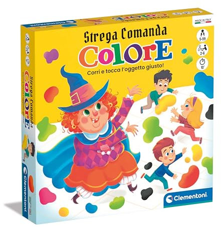 Clementoni - 16819 - Strega Comanda Colore - Gioco Da Tavolo Bambini 5 Anni, Carte Illustrate, Flashcards Colori, Carte Da Gioco, 2-6 Giocatori, In Italiano, Made In Italy