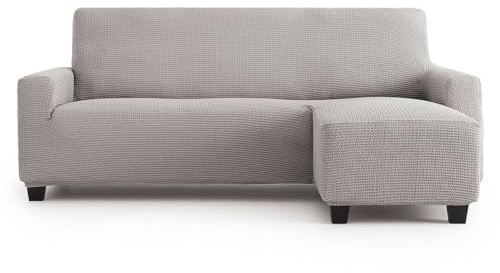 Mini-Chaiselongue-Bezug Bali bis 210 cm. Multielastisch, maximale Anpassungsfähigkeit und weiches Gefühl, maschinenwaschbar, kompatibel mit Bollstanäs-Sofa, kurzer Arm links, Hellgrau C21