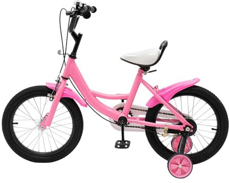 16 Zoll Kinderfahrrad, Jungen und Mädchen Tretfahrrad für ab 5-8 Jahre, Höhenverstellbar Fahrrad Kinder Fahrrad mit Stützräder