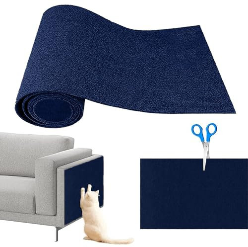 DaPongZhi Kratzmatte Katze, Kratzmatte selbstklebend, Kratzschutz Sofa Katze, Kratzbrett Katzen Wand, Katzenkratzmatte, AntiKratz Tape für Möbel Couch Sofa Wand Tür Schutz (Dunkelblau, 40x200cm)