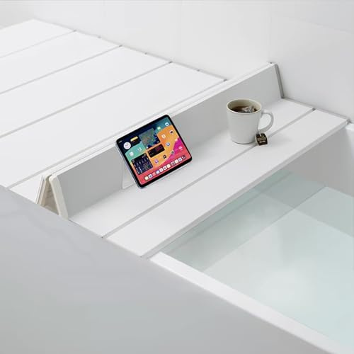 Badewannenabdeckung,160x75cm Faltbare Badewannenablage PVC Wasserdicht badewannenbrett Staubdicht Badewannenabdeckung für Haus Badewannen Badezimmer SPA (Dünnes Stil, 80x160x0.7cm)