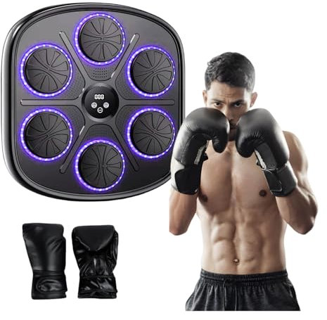 NamYoprce Musik Boxen Maschine,Zuhause Smart Boxing Ziel Workout Maschine,Wandmontierte Boxmaschine mit Handschuhen Für Home Exercise