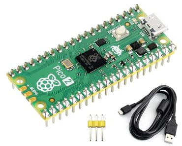 Pre-soldered Raspberry Pi Pico 2 Microcontroller Board Based on Raspberry Pi RP2350 Microcontroller Chip, with Dual-core and Dual-architecture Design, Running up to 150 MHz (with Header)