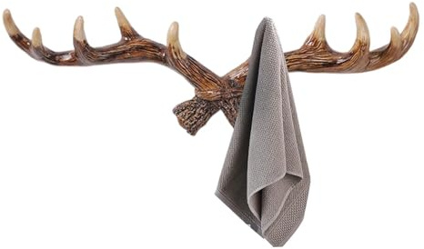 Generisch Schlüsselanhänger Geweih,Wandgarderobe Mit Haken | Wandhaken Kleiderhaken, Rustikale, Strapazierfähige, Dekorative Hirsch-Wandhaken Aus- Gusseisen Für Schlafzimmer, Garderobe, Geschäft