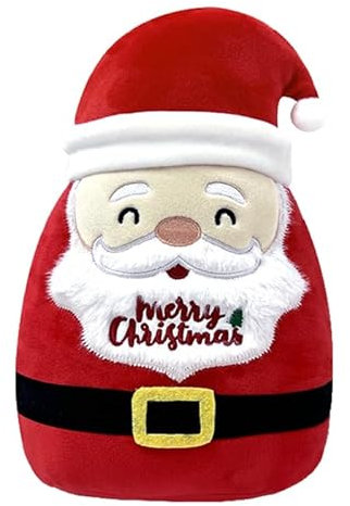 POPOYU Santa Plüsch Kissen Spielzeug, Weihnachtsmann Mit Kurzem Florbart, Süße Plüsch Puppe Aus Weicher Baumwolle, Für Kinder Mädchen Jungen Geburtstagsgeschenk Weihnachten