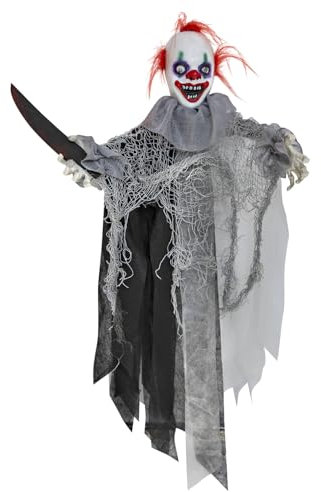 Amscan - Animatronic Animierter, hängender und zitternder Clown mit Messer