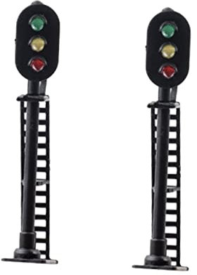 SEWOART 2St modellbahn Lichter Züge Verkehr Miniatur-Eisenbahnsignale Mini-Ampel Zug ampeln ampelschirm rot Model Railway leuchtendes Signallichtmodell simulierte Signallichtmodelle Abs