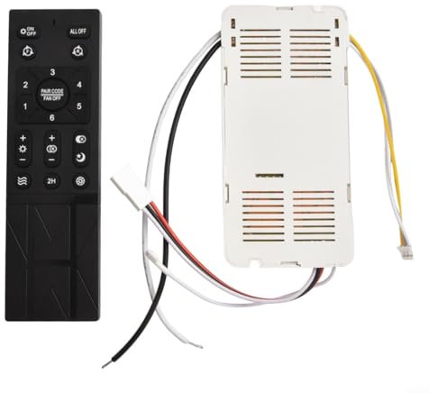 Besttoolifes Telecomando per ventilatore da soffitto, 6 velocità, frequenza variabile, monitor batteria, dimmer luce, piccolo, uso interno