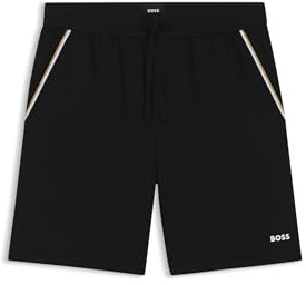 BOSS Mens Unique Relaxed Shorts Cotton Black L