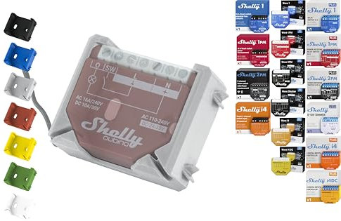 Shelly Wall DIN Rail Holder for 18 Shellys: 1 Gen3, 1PM Gen3, 2PM Gen3, i4 Gen3, Plus 1, Plus 1PM, Plus 2PM, Plus i4, Plus 0-10V Dimmer, Wave 1, Wave 1PM, Wave 2PM, Wave Shutter, Wave i4 (Grey