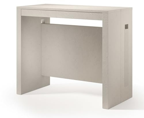 Selsey Ausziehbarer Esstisch Roma Beige - Platzsparender Konsolentisch zu Großem Esszimmertisch - Teleskopische Erweiterung bis 186 cm - Ideal für Kleinere Räume – Selbstmontage