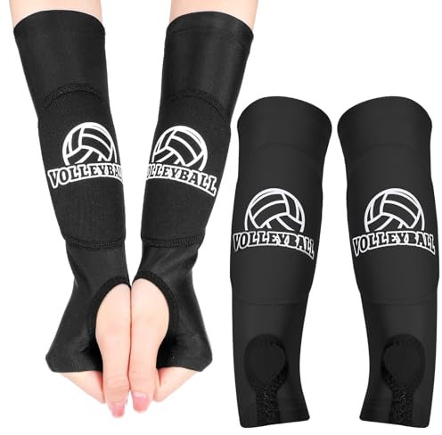 YBEATY Volleyball Armschoner Sport Unterarmschutz Zubehör mit Schutzpolster Daumenloch Pass SchlagUnterarmmanschetten schwarzer Volleyball Handgelenkschutz Schutz Sportarme Unterarm für Damen Herren