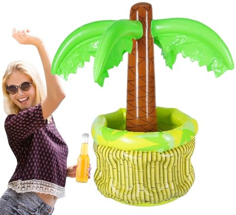 Inflatable Palm Tree Cooler | Large Drink Cooler For Beach & Pool Parties | Fun Party Supplies With Tropical Design | Floating Inflatable Drink Holder For Bar