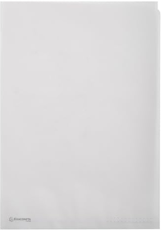 Exacompta - 50850E - Karton mit 500 Klarsichthüllen - L-Öffnung oben und rechts - Maße 22 x 31 cm - Format A4 - transparent weiß