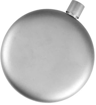 Petaca redonda de metal para acampar al aire libre, a prueba de óxido, a prueba de fugas, contenedor de licor de 180 ml, termo de supervivencia