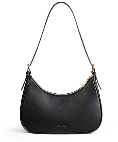 Missnine Purses for Women, Shoulder Bag Small Handbags Vegan Leather Underarm Bags Trendy Hobo Cute Clutch Purse with Adjustable Strap, Black