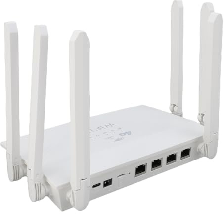 Luqeeg Routeur sans Fil, Vitesses Internet Rapides WiFi6 4G 5G CPE LTE 300MBPS 6 Antennes Routeur Internet sans Fil avec Fente pour Carte SIM pour Votre Maison Espace de Travail