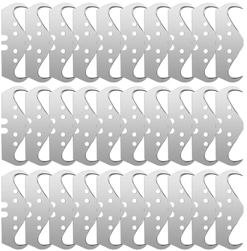 VOBOR 30x Lames à Crochets 55 x 40 x 20 mm, Épaisseur de la Lame 0,6 mm, Rechange de Lame Universels pour Cutter à Moquette, Adaptées aux Cutters et Couteaux