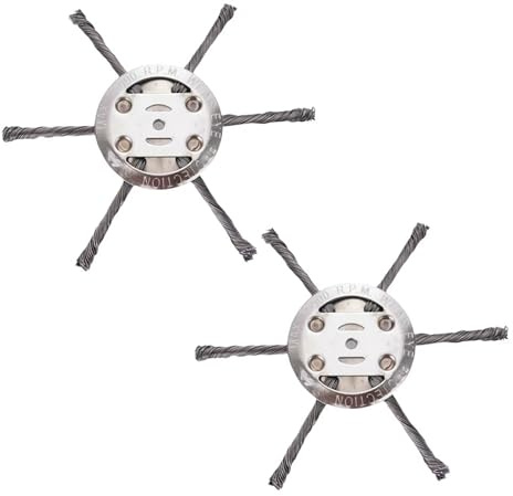 AGSYFFD Trimmerkopf, 150 mm, Stahldraht, Rasentrimmerkopf, 2 Stück | 6 Schneidköpfe, geknotetes Drahtdesign, für elektrische Rasenmäher, langlebig für Freischneider-Aufsatz