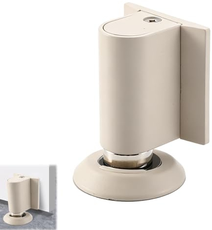 Xiciki Magnetischer Türstopper, Türstopper Magnetisch Ohne Bohren, Höhenverstellbarer Türstopper Magnet, Magnetic Door Stopperl für Zimmer Büros Bäder (Cremebeige)