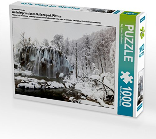 CALVENDO Puzzle EIN Motiv aus dem Kalender Winterimpressionen Nationalpark Plitvice | 1000 Teile Lege-Größe 64 x 48 cm Foto-Puzzle für glückliche Stunden